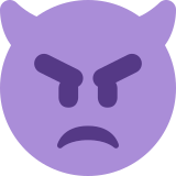 Boos gezicht met hoorns - Twitter / X