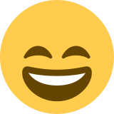 Grijnzend gezicht met lachende ogen - Twitter / X