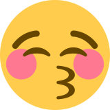 Kussend gezicht met gesloten ogen - Twitter / X