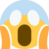 Angstig schreeuwend gezicht - Twitter / X