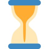 Zandloper met stromend zand - Twitter / X