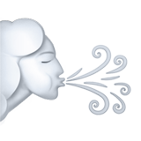 Wind blazend gezicht