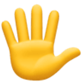 Opgeheven hand met uitgestoken vingers - Facebook