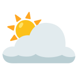 Zon achter grote wolk - Noto Color Emoji