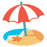Strand met parasol - Noto Color Emoji