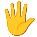Opgeheven hand met uitgestoken vingers - Noto Color Emoji