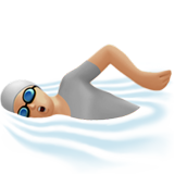 zwemmende persoon: lichtgetinte huidskleur