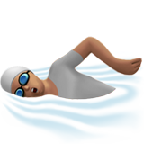 zwemmende persoon: getinte huidskleur