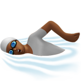 zwemmende persoon: donkergetinte huidskleur