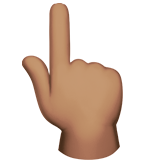 achterkant van hand met omhoog wijzende wijsvinger: getinte huidskleur