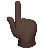 achterkant van hand met omhoog wijzende wijsvinger: donkere huidskleur