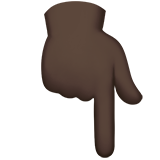 achterkant van hand met omlaag wijzende wijsvinger: donkere huidskleur