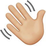 zwaaiende hand: lichtgetinte huidskleur