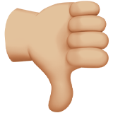 duim omlaag: lichtgetinte huidskleur