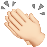 klappende handen: lichte huidskleur