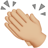 klappende handen: lichtgetinte huidskleur