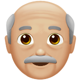 oude man: lichtgetinte huidskleur