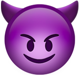 Emoji met duivelhoorntjes