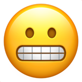 Emoji met grimas trekkend gezicht