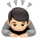 buigende persoon: lichte huidskleur