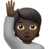 persoon met opgeheven hand: donkere huidskleur