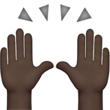 juichend omhooggestoken handen: donkere huidskleur