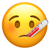 Emoji met koortsthermometer