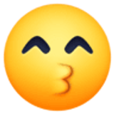 Kussend gezicht met lachende ogen - Facebook