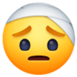 Gezicht met een verband om het hoofd - Facebook