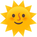 Zon met gezicht - Noto Color Emoji
