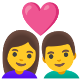 Stel met hart: vrouw, man - Noto Color Emoji