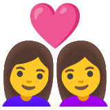 Stel met hart: vrouw, vrouw - Noto Color Emoji