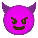 Lachend gezicht met hoorns - Noto Color Emoji