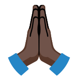 Gevouwen handen: donkere huidskleur - Noto Color Emoji