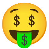 Gezicht met geld in de mond - Noto Color Emoji