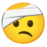 Gezicht met een verband om het hoofd - Noto Color Emoji
