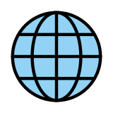 Wereldbol met meridianen - OpenMoji