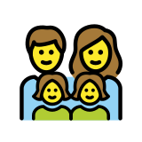 Gezin: man, vrouw, meisje, meisje - OpenMoji