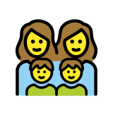 Gezin: vrouw, vrouw, jongen, jongen - OpenMoji