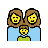 Gezin: vrouw, vrouw, jongen - OpenMoji