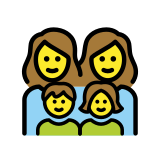 Gezin: vrouw, vrouw, meisje, jongen - OpenMoji
