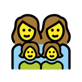 Gezin: vrouw, vrouw, meisje, meisje - OpenMoji