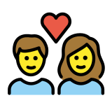 Stel met hart: vrouw, man - OpenMoji