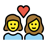 Stel met hart: vrouw, vrouw - OpenMoji