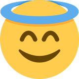 Lachend gezicht met halo - Twitter / X