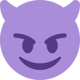 Lachend gezicht met hoorns - Twitter / X