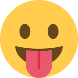 Gezicht met uitgestoken tong - Twitter / X