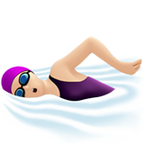 zwemmende vrouw: lichte huidskleur