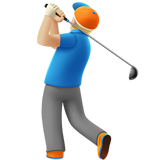 golfende man: lichtgetinte huidskleur