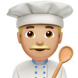 mannelijke kok: lichtgetinte huidskleur